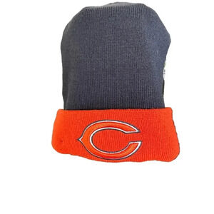 New Era Orange Gray NFL National Football Chicago Bears Cuffed Knit Beanie Hat